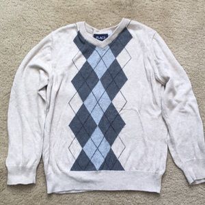 Boys V-Neck Argyle Sweater